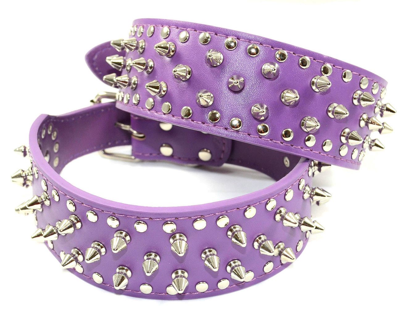 New Dog Leather Collar Safe Spiked & Studded Adjustable Dog Collar